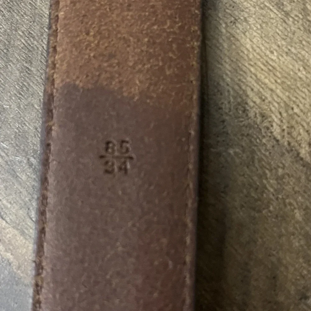 Vtg FOSSIL Brown Leather Belt Silver‎ Buffalo Yellowstone Concho Men's 34